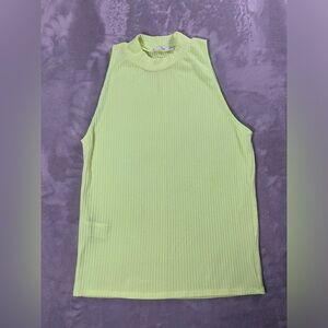 MNG Casual Lime Ribbed Sleeveless Tank Top